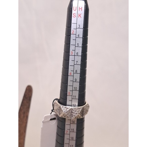 Peyote Bird Raised Embossed Pyramids Design Sterling Silver Ring Size 6 NWT - Picture 8 of 8